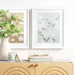 Threshold 43 (Set Of 2) 16" X 20" Loose Floral Framed Wall Art - Threshold™