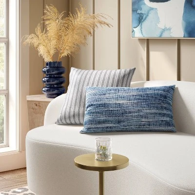 Oversized Lumbar Woven Pillow Blue - Threshold™ 3 Oversized Lumbar Woven Pillow Blue - Threshold™