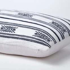 Oversized Oblong Woven Stripe Decorative Throw Pillow Ivory/Slate Blue - Threshold™ Designed With Studio McGee -Threshold GUEST 06bd776a 373f 488a 9389 3e9cccbffbe2