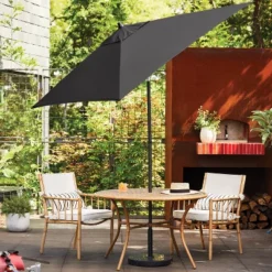 6' Square Outdoor Patio Market Umbrella With Black Pole - Threshold™