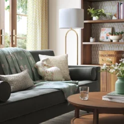 Velvet Jacquard Cheetah Lumbar Throw Pillow Beige - Threshold™