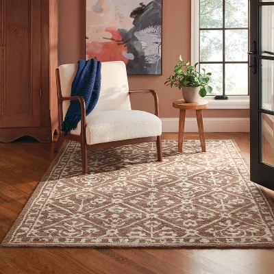 5'x7' Tile Knitted Area Rug Dark Brown - Threshold™ 3 5'x7' Tile Knitted Area Rug Dark Brown - Threshold™