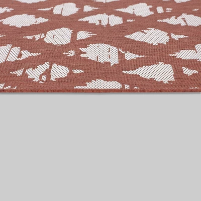 5' X 7' Diamond Outdoor Rug Orange - Threshold™ 6 5' X 7' Diamond Outdoor Rug Orange - Threshold™ - Image 4