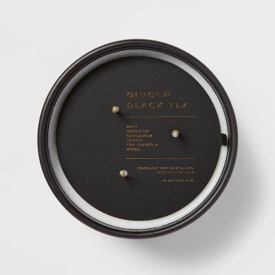 15oz Ceramic Jar 3-Wick Black Label Ginger Black Tea Candle - Threshold™ 5 15oz Ceramic Jar 3-Wick Black Label Ginger Black Tea Candle - Threshold™ - Image 3