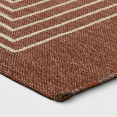 5'x7' Geometric Outdoor Rug Brown/White - Threshold™ 4 5'x7' Geometric Outdoor Rug Brown/White - Threshold™ - Image 2
