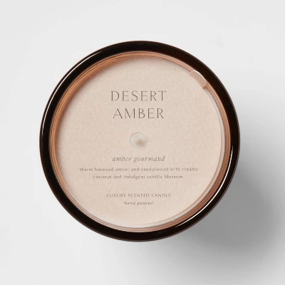 Colored Vase Glass With Dustcover Desert Amber Candle Brown - Threshold™ 6 Colored Vase Glass With Dustcover Desert Amber Candle Brown - Threshold™ - Image 4