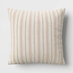 Cotton Flax Woven Striped Square Throw Pillow - Threshold™ 10 Cotton Flax Woven Striped Square Throw Pillow - Threshold™ -Threshold GUEST 198ca62a 31c1 4b5d b1dc 9f59aefb0017