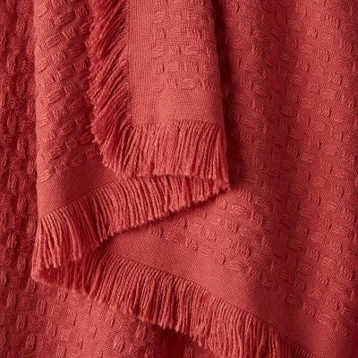 Solid Woven Throw Blanket Pink - Threshold™ 5 Solid Woven Throw Blanket Pink - Threshold™ - Image 3