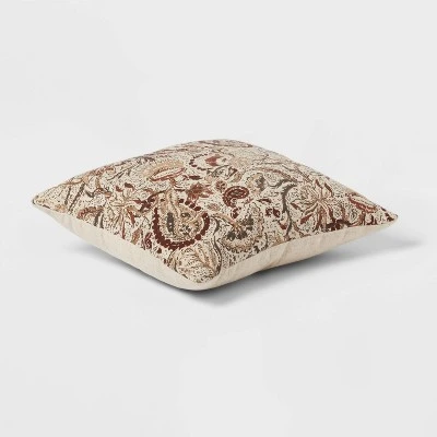 18"x18" Traditional Paisley Square Decorative Pillow Beige/Brown - Threshold™ 4 18"x18" Traditional Paisley Square Decorative Pillow Beige/Brown - Threshold™ - Image 2