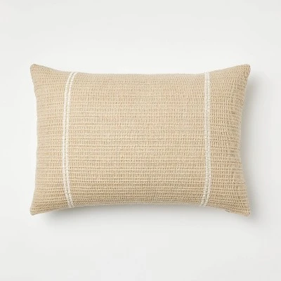 Oversize Embroidered Striped Throw Pillow Cream - Threshold™ Designed With Studio McGee 8 Oversize Embroidered Striped Throw Pillow Cream - Threshold™ Designed With Studio McGee - Image 6