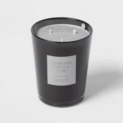 Colored Vase Glass With Dustcover & Black Teak Candle Black - Threshold™ 13 Colored Vase Glass With Dustcover & Black Teak Candle Black - Threshold™ -Threshold GUEST 203164b8 cea9 4b9d 90b7 3255297338b3