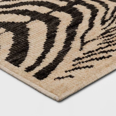 Washable Woven Zebra Accent Rug Black/Tan - Threshold™ 4 Washable Woven Zebra Accent Rug Black/Tan - Threshold™ - Image 2