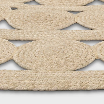 8' Round Ornate Braided Outdoor Rug Neutral - Threshold™ 4 8' Round Ornate Braided Outdoor Rug Neutral - Threshold™ - Image 2