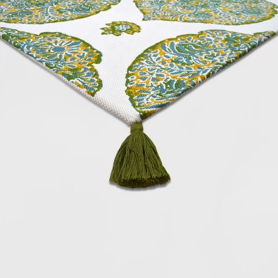 5' X 7' Sunshine Medallion Outdoor Rug Yellow - Threshold™ 3 5' X 7' Sunshine Medallion Outdoor Rug Yellow - Threshold™