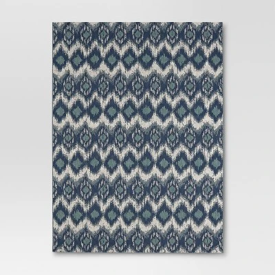 Ikat Outdoor Rug Blue - Threshold 10 Ikat Outdoor Rug Blue - Threshold - Image 8