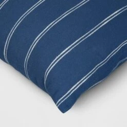 2pk Square Cotton Woven Stripe Throw Pillows Navy/Ivory - Threshold™ -Threshold GUEST 27c3ddce 6d0d 4acc 971c e2137ebcd1fe