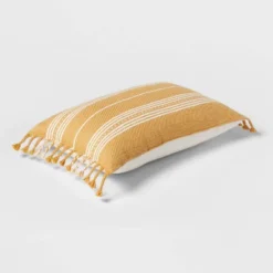 Oblong Woven Stripe Braided Fringe Decorative Throw Pillow Dark Gold - Threshold™ -Threshold GUEST 297e6cff caa9 4933 8cf4 113a095836c9