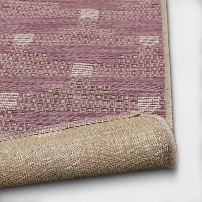 Modern Tile Outdoor Rug Pink - Threshold™ 4 Modern Tile Outdoor Rug Pink - Threshold™ - Image 2