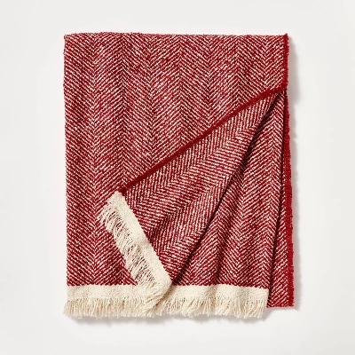 Herringbone Frayed Edges Throw Blanket - Threshold™ Designed With Studio McGee 8 Herringbone Frayed Edges Throw Blanket - Threshold™ Designed With Studio McGee - Image 6