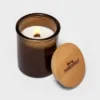9oz Lidded Amber Glass Jar Crackling Wooden Wick Eucalyptus And Palm Candle - Threshold™ 1 9oz Lidded Amber Glass Jar Crackling Wooden Wick Eucalyptus And Palm Candle - Threshold™ -Threshold GUEST 2f175bc2 15a8 4d7b a476 e97dfdadd395