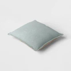 Square Linen Reversible Throw Pillow With Flange And Contrast Neutral/Green - Threshold™ -Threshold GUEST 3259d68f 80c2 4e78 9510 3ac0af7fd744