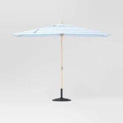 10'x6' Rectangular Market Patio Umbrella - Light Wood Pole - Threshold™ -Threshold GUEST 32690235 0262 4e06 8d28 3c6fb1c2c51a