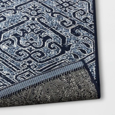 Paisley Outdoor Rug Blue - Threshold™ 5 Paisley Outdoor Rug Blue - Threshold™ - Image 3