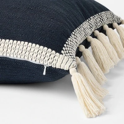 Woven Frame Square Throw Pillow With Side Tassels - Threshold™ Designed With Studio McGee 5 Woven Frame Square Throw Pillow With Side Tassels - Threshold™ Designed With Studio McGee - Image 3