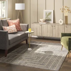 Linen Shine Overtufted Area Rug Gray/Ivory - Threshold™