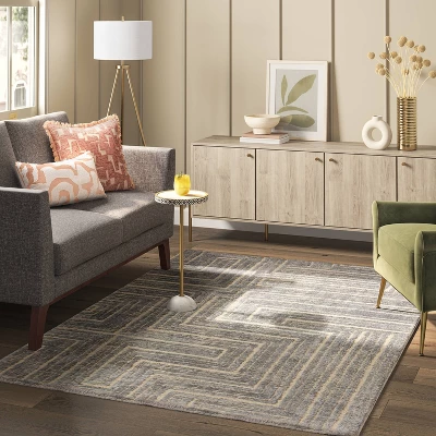 Linen Shine Overtufted Area Rug Gray/Ivory - Threshold™ 3 Linen Shine Overtufted Area Rug Gray/Ivory - Threshold™