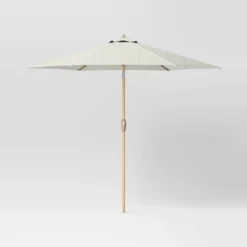 9' Round Grid Outdoor Patio Market Umbrella Cream With Light Wood Pole - Threshold™ 13 9' Round Grid Outdoor Patio Market Umbrella Cream With Light Wood Pole - Threshold™ -Threshold GUEST 3802c47a 91ed 4872 883f 126b82179ec0