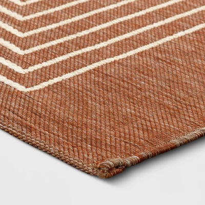7'x10' Geometric Outdoor Rug Brown/White - Threshold™ 4 7'x10' Geometric Outdoor Rug Brown/White - Threshold™ - Image 2