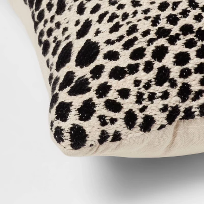 Square Jacquard Leopard Decorative Throw Pillow Black/Natural - Threshold™ 5 Square Jacquard Leopard Decorative Throw Pillow Black/Natural - Threshold™ - Image 3