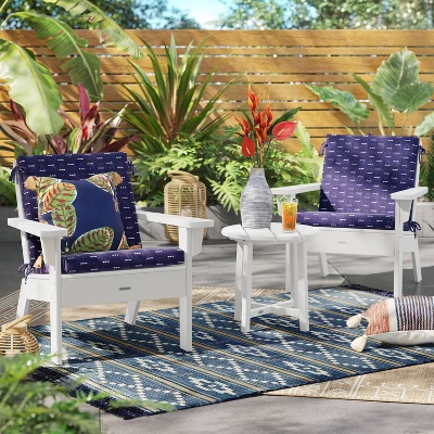 Arete Outdoor Chair Cushion Navy - Threshold™ 3 Arete Outdoor Chair Cushion Navy - Threshold™