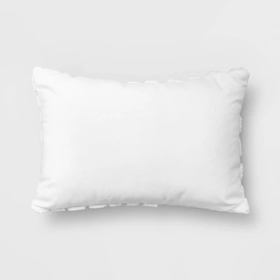 14"x20" Mod Tufted Outdoor Lumbar Pillow Cream - Threshold™ 4 14"x20" Mod Tufted Outdoor Lumbar Pillow Cream - Threshold™ - Image 2