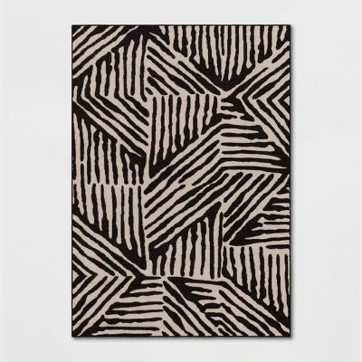 Abstract Lines Rug Black/Tan - Threshold™ 7 Abstract Lines Rug Black/Tan - Threshold™ - Image 5