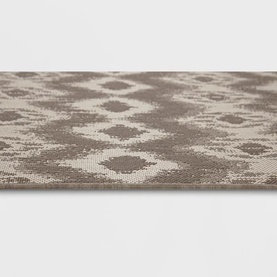 Ikat Outdoor Rug Taupe - Threshold 6 Ikat Outdoor Rug Taupe - Threshold - Image 4