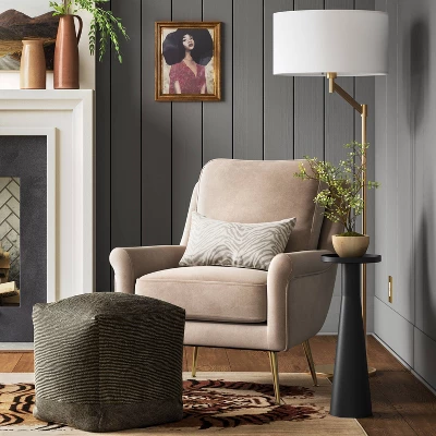 Hazel Stone Washed Canvas Pouf With Removable Fill Olive Green - Threshold™ 3 Hazel Stone Washed Canvas Pouf With Removable Fill Olive Green - Threshold™