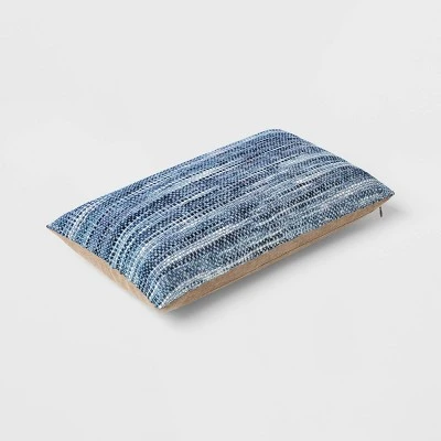 Oversized Lumbar Woven Pillow Blue - Threshold™ 5 Oversized Lumbar Woven Pillow Blue - Threshold™ - Image 3