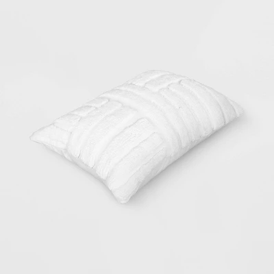 14"x20" Mod Tufted Outdoor Lumbar Pillow Cream - Threshold™ 5 14"x20" Mod Tufted Outdoor Lumbar Pillow Cream - Threshold™ - Image 3