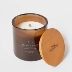 23oz XL 3-Wick Leather + Embers Wooden Amber Glass With Wood Lid And Stamped Logo Amber - Threshold™ 5 23oz XL 3-Wick Leather + Embers Wooden Amber Glass With Wood Lid And Stamped Logo Amber - Threshold™ -Threshold GUEST 4fbf95f2 2402 46bf 97f1 6933f738c12d