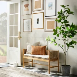 Threshold 39 (Set Of 2) 16" X 20" Jute Framed Wall Canvases Walnut - Threshold™ Designed With Studio McGee