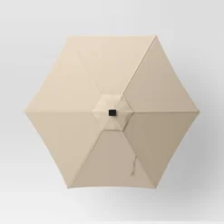 9' Round Solar Outdoor Patio Market Umbrella Tan - Threshold™ -Threshold GUEST 50c6d540 27c8 49d6 8813 0da5460fee7c