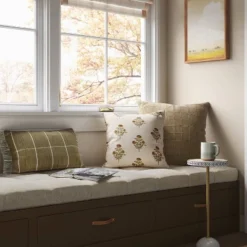 New Release 13 Block Print Floral Square Throw Pillow - Threshold™