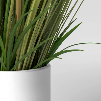25" X 15" Artificial Onion Grass Arrangement In Ceramic Pot - Threshold™ 4 25" X 15" Artificial Onion Grass Arrangement In Ceramic Pot - Threshold™ - Image 2