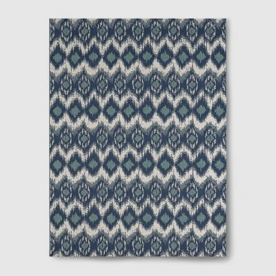 Ikat Outdoor Rug Blue - Threshold 7 Ikat Outdoor Rug Blue - Threshold - Image 5