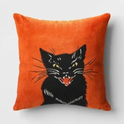 Fierce Cat Applique Cotton Velvet Square Halloween Throw Pillow - Threshold™ 10 Fierce Cat Applique Cotton Velvet Square Halloween Throw Pillow - Threshold™ -Threshold GUEST 5426fcb6 46c0 47d1 b6fc b5526f44bb40