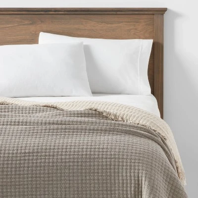 60"x80" Woven Bed Throw Gray - Threshold™ 3 60"x80" Woven Bed Throw Gray - Threshold™