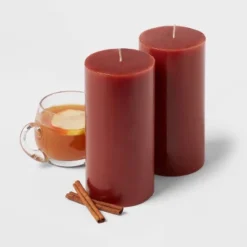 2pk Pillars Warm Cider & Cinnamon Red - Threshold™ 6 2pk Pillars Warm Cider & Cinnamon Red - Threshold™ -Threshold GUEST 56b3b6e9 0a2f 482d 9c6f d701a7f2f840