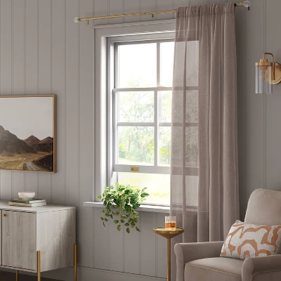 Light Filtering Textural Sheer Curtain Panel Brown - Threshold™ 3 Light Filtering Textural Sheer Curtain Panel Brown - Threshold™